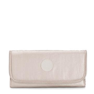 Kipling Money Land Metallic Snap Portefeuille Beige | NL 1428MQ